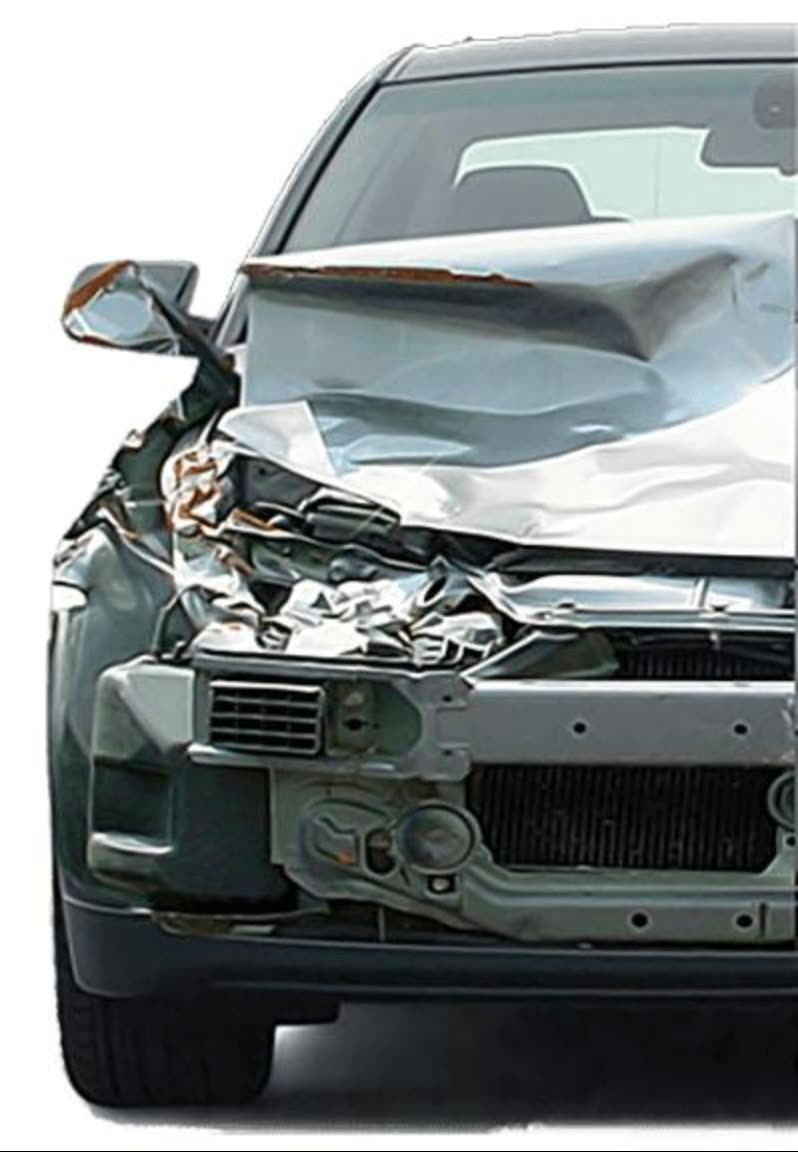 Before: BMW 5 Series after front-end collision repair, no visible seam
